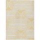 8' X 10' Gold And White Abstract Washable Indoor Outdoor Area Rug