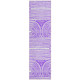 8' Runner Purple and White Abstract Washable Non Skid Indoor Outdoor Runner Rug