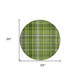 8' X 8' Green Black and Gray Round Plaid Washable Non Skid Indoor Outdoor Area Rug