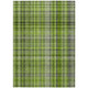 10' X 14' Green Plaid Washable Non Skid Indoor Outdoor Area Rug