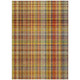 8' X 10' Orange Plaid Washable Non Skid Indoor Outdoor Area Rug