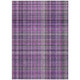 3' X 5' Purple and Gray Plaid Washable Non Skid Indoor Outdoor Area Rug