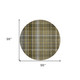 8' X 8' Green Beige and Gray Round Plaid Washable Non Skid Indoor Outdoor Area Rug