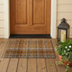 2' X 3' Orange Brown and Gray Plaid Washable Non Skid Indoor Outdoor Area Rug
