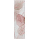 8' Runner Merlot and Ivory Abstract Washable Non Skid Indoor Outdoor Runner Rug