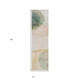 8' Runner Beige and Green Abstract Washable Non Skid Indoor Outdoor Runner Rug