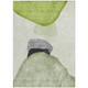 8' X 10' Green Black and Gray Abstract Washable Non Skid Indoor Outdoor Area Rug