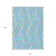 10' X 14' Teal and White Geometric Washable Non Skid Indoor Outdoor Area Rug