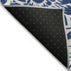 10' X 14' Navy and Ivory Floral Washable Non Skid Indoor Outdoor Area Rug