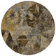 8' Round Brown Terracotta and Gray Round Floral Washable Non Skid Indoor Outdoor Area Rug