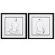 17" X 17" Silver Frame Poised Pose (Set Of 2)