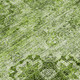 8' X 10' Olive Green Floral Medallion Washable Non Skid Indoor Outdoor Area Rug