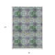 8' X 10' Purple and Green Floral Medallion Washable Non Skid Indoor Outdoor Area Rug