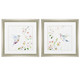 19" X 19" Brushed Silver Frame Hummingbird (Set Of 2)