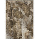 9' X 12' Taupe Floral Washable Non Skid Indoor Outdoor Area Rug