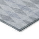 8' Runner Denim Blue Geometric Washable Non Skid Indoor Outdoor Runner Rug