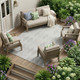 9' X 12' Gray Geometric Washable Indoor Outdoor Area Rug