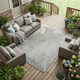 10' X 14' Gray Abstract Washable Indoor Outdoor Area Rug