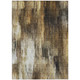 10' X 14' Chocolate Abstract Washable Non Skid Indoor Outdoor Area Rug
