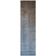 8' Blue And Green Ombre Washable Indoor Outdoor Runner Rug