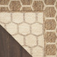 12' Natural And Beige Geometric Indoor Outdoor Runner Rug