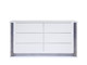 61" White Wood Lighted Six Drawer Double Dresser