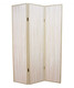 71" Beige Folding Three Panel Screen Room Divider
