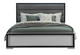 Gray Ribbed Texture Wood And Upholstery Full Bed Frame