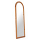 66" Natural Solid Wood Arch Framed Full Length Mirror