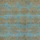 6' X 9' Green Blue and Taupe Floral Hand Knotted Worn Faded Area Rug