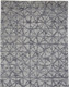 5' X 8' Gray Wool Geometric Hand Knotted Distressed Area Rug