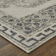 5' X 8' Gray and Ivory Abstract Power Loom Worn Faded Area Rug