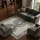 8' X 11' Gray and Ivory Abstract Power Loom Worn Faded Area Rug