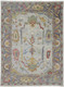 12' X 15' Gray Blue and Gold Wool Oriental Hand Knotted Area Rug With Fringe