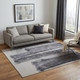 5' X 8' Dark Gray and Ivory Abstract Hand Tufted Area Rug