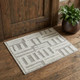 2' X 3' Gray and Ivory Wool Geometric Hand Woven Area Rug