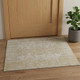 2' X 3' Yellow and Ivory Abstract Hand Woven Area Rug
