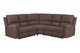 Brown Polyester Blend Reclining U Shaped Three Piece Corner Sectional