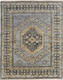 8' X 10' Blue Gray and Tan Wool Oriental Hand Knotted Area Rug With Fringe