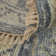 2' X 3' Blue Gray and Tan Wool Oriental Hand Knotted Area Rug With Fringe