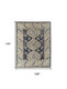 9' X 12' Blue and Ivory Wool Geometric Hand Knotted Area Rug With Fringe