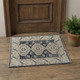 2' X 3' Blue and Ivory Wool Geometric Hand Knotted Area Rug With Fringe