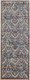 10' Ivory Blue And Burnt Orange Floral Runner Rug With Fringe