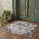 2' X 3' Gray Black and Red Ikat Power Loom Area Rug
