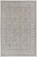 7' X 10' Silver Taupe and Blue Oriental Power Loom Worn Faded Area Rug With Fringe