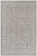 8' X 10' Silver Taupe and Blue Oriental Power Loom Worn Faded Area Rug With Fringe