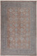 8' X 10' Blue and Red Oriental Power Loom Worn Faded Area Rug With Fringe