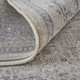 8' Gray Blue and Taupe Oriental Power Loom Worn Faded Runner Rug With Fringe
