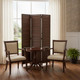 67" Brown Wood Folding Three Panel Screen Room Divider