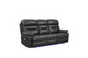 89" Gray Faux Leather USB Sofa With Black Legs